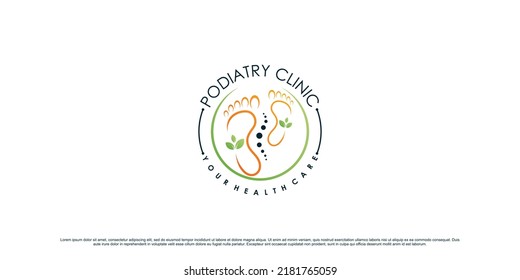 Podiatry clinic logo design for feet massage and spa with creative element Premium Vector