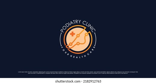 Podiatry clinic logo design for massage therapy with ankle and circle concept Premium Vector