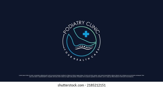 Podiatry clinic logo design for massage therapy with ankle and circle concept Premium Vector