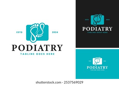 Podiatry clinic logo for foot health illustration idea