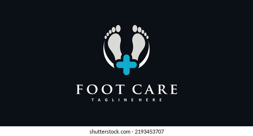 Podiatry logo design with simple concept premium vector