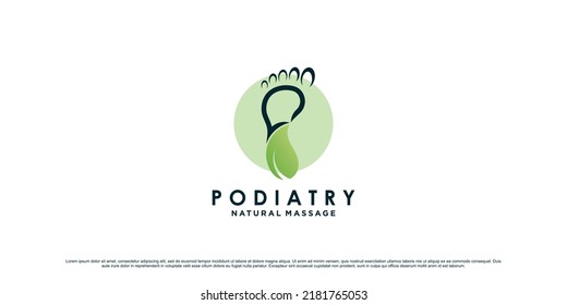 Plantilla de diseño de logotipo de podiatría con concepto único y elemento creativo Vector Premium