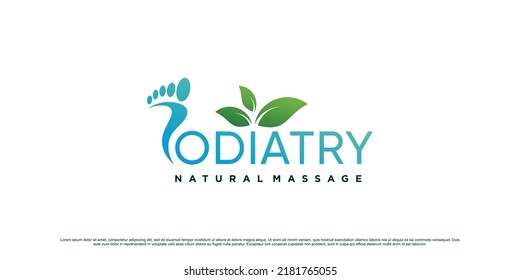 Design-Vorlage für Podiatrie-Logo mit einzigartigem Konzept und kreativem Element Premium Vector
