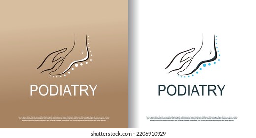 podiatry logo icon with creative concept design premium vector