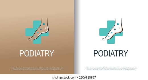 podiatry logo icon with creative concept design premium vector