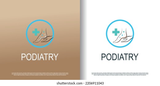 icono del logotipo de podiatría con diseño creativo vector premium