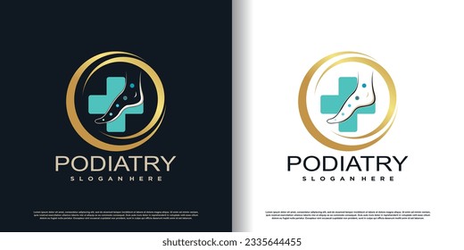 icono del logotipo de podiatría con diseño creativo vector premium