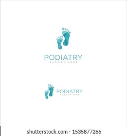 Podiatry Logo Isolated on white background . Foot Care Logo Icon Design . Foot Print Logo .