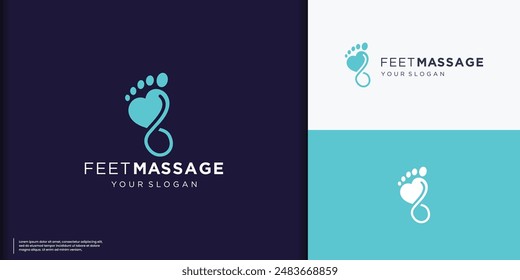 podiatry Reflexology logo design unique concept love foot Premium Vector