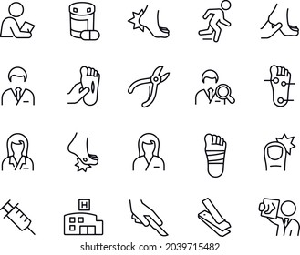 Podiatry Thin Line Icons vector design 