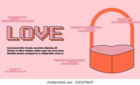 podium 2d design flat valentine day sale