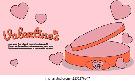 podium 2d design flat valentine day sale