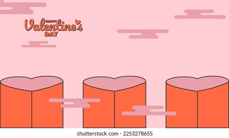 podium 2d design flat valentine day sale