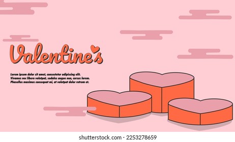 podium 2d design flat valentine day sale