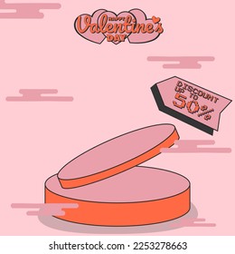 podium 2d design flat valentine day sale