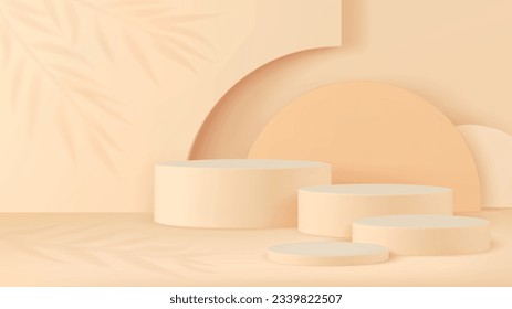 Podium 3d para productos de lujo, estudio muestra premium. Caras vacías creativas y realistas, plataformas de presentación pancarta vectorial pithy