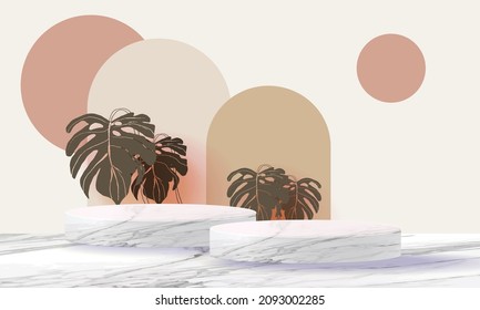 podium 3d minimal show product vector illustration stage scene pastal shape fashion empty display geometric mockup 