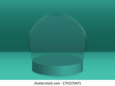 Podium 3d realistic  , showcase object business mockup composition stand floor template clean scene modern  indoor advertising display presentation