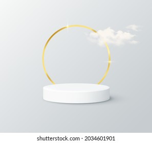 Podium abstract background. Geometric shape.white colors scene. Minimal 3d rendering. Scene with geometrical background. 3d render
