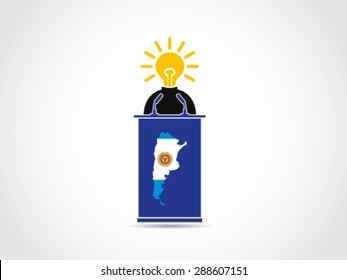 Podium Argentina Speech Agenda Inspiring - Shutterstock ID 288607151