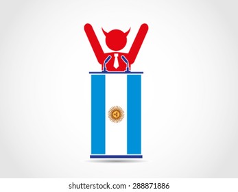 Podium Argentina Speech Agenda Programs Evil Politician