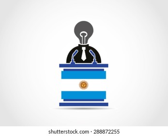 Podium Argentina Speech Agenda Programs Lack Of Idea Politician