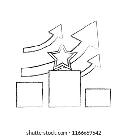 podium with arrows up