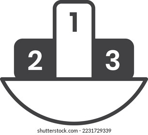 Podium for athletes illustration in minimal style isolated on background
