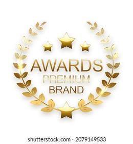Podium award in the background with spotlights. Vector illustration