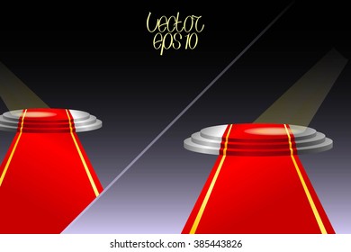 Podium for Award Ceremony with Reflection. Vector illustration