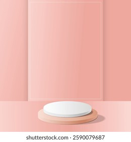 Podium background for cosmetic product presentation and advertisement.