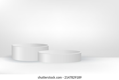 Podiumhintergrund-Design für Produktpräsentation, Branding und Verpackungsaufmachung. Hintergrund mit architektonischen Elementen auf Podium-Bühne