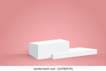 Podium background design for product presentation, branding and packaging presentation. Background with architectural elements on podium stage