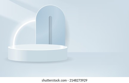 Podium background design for product presentation, branding and packaging presentation. Background with architectural elements on podium stage - Shutterstock ID 2148273929