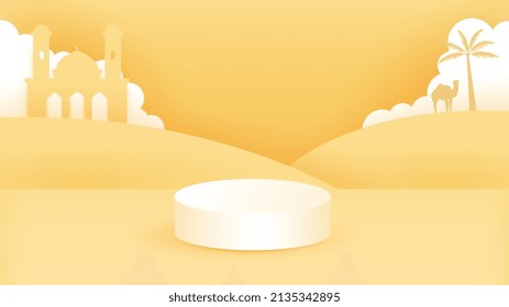 Podiumhintergrund mit Papierschnitt. Geeignet für Produktwerbung, Banner usw.