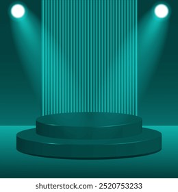 Diseño de Vector de fondo de podio con focos 
