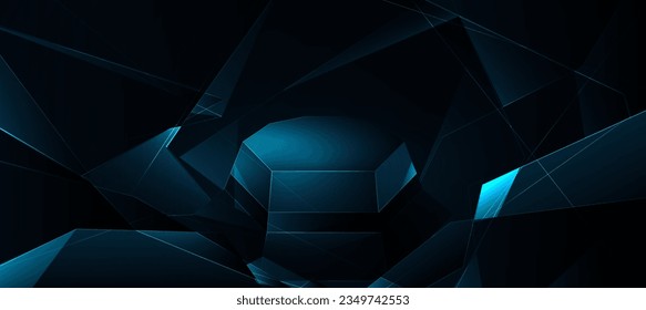 Podium with blue neon light