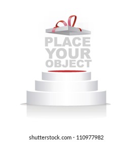 podium box abstract background vector design.