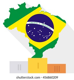 Podium. Brazil. Vector illustration.