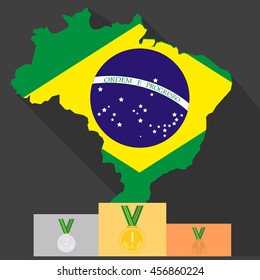 Podium. Brazil. Vector illustration.