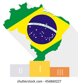 Podium. Brazil. Vector illustration.
