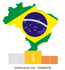 Podium. Brazil. Vector illustration.