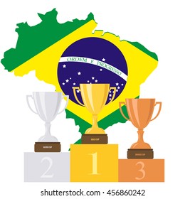 Podium. Brazil. Vector illustration.