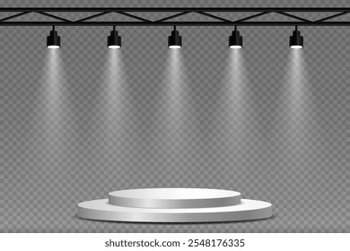 Podium or ceremony lighting, spotlights and lamps.