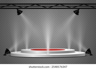 Podium or ceremony lighting, spotlights and lamps.