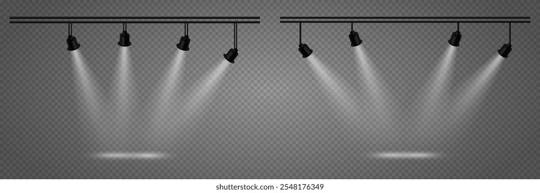 Luzes de pódio ou cerimônia, luzes de spot e lâmpadas.