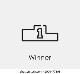 Podium, champion vector icon. Editable stroke. Symbol in Line Art Style for Design, Presentation, Website or Apps Elements, Logo. Pixel vector graphics - Vector