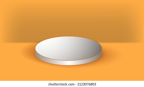 Podium circle realistic background vector 3D illustration. With yellow color and decor. illustrator vector.
