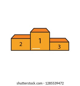 podium color line icon. champions vector themes. Editable Stroke. simple design symbol