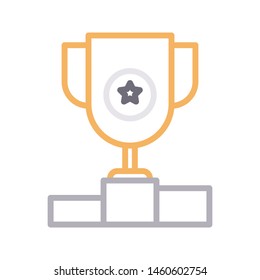 podium colour line vector icon